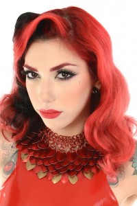 Ruby Chainmail Scale Necklace 